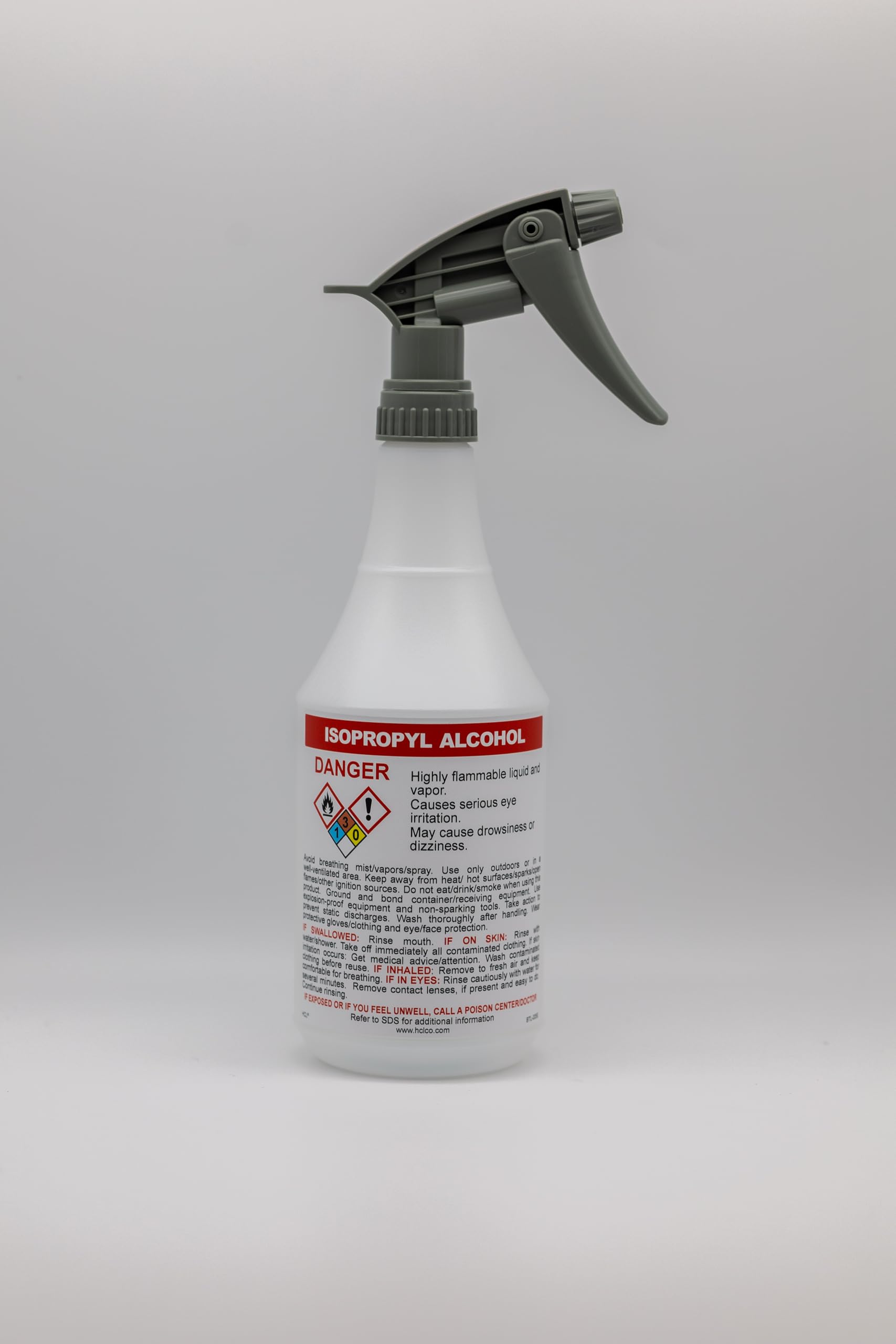 Pre-Labeled GHS Spray Bottles - Isopropyl Alcohol 70% - 24oz
